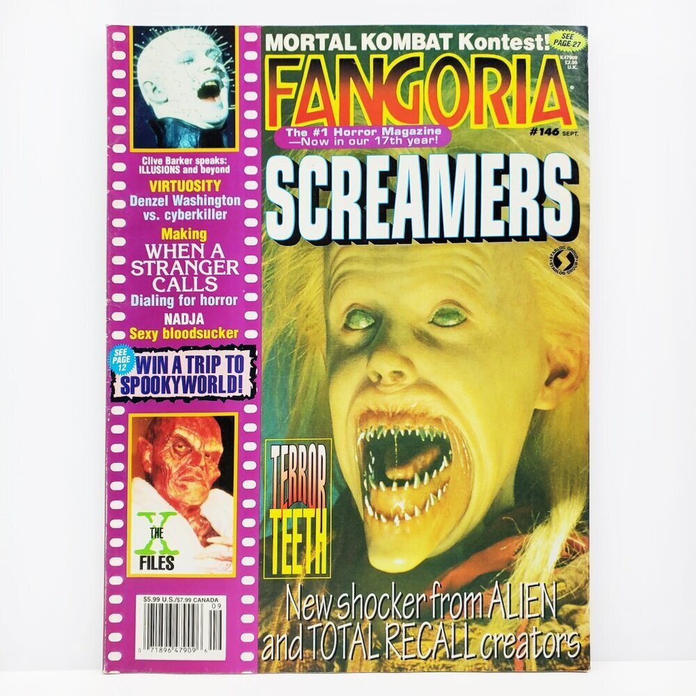 Fangoria Magazine #146 VTG Sept. 1995 Clive Barker X-Files Screamers Horror 90s